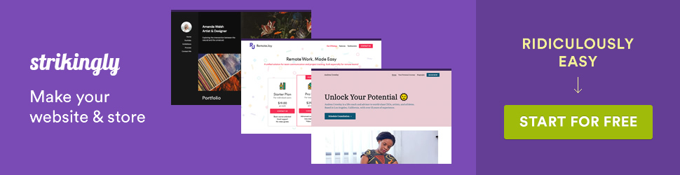 Strikingly - make your website and store